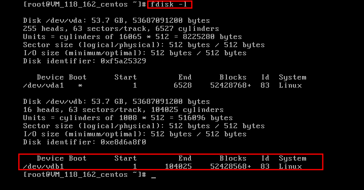 centos6分区与格式化数据盘、挂载磁盘的方法